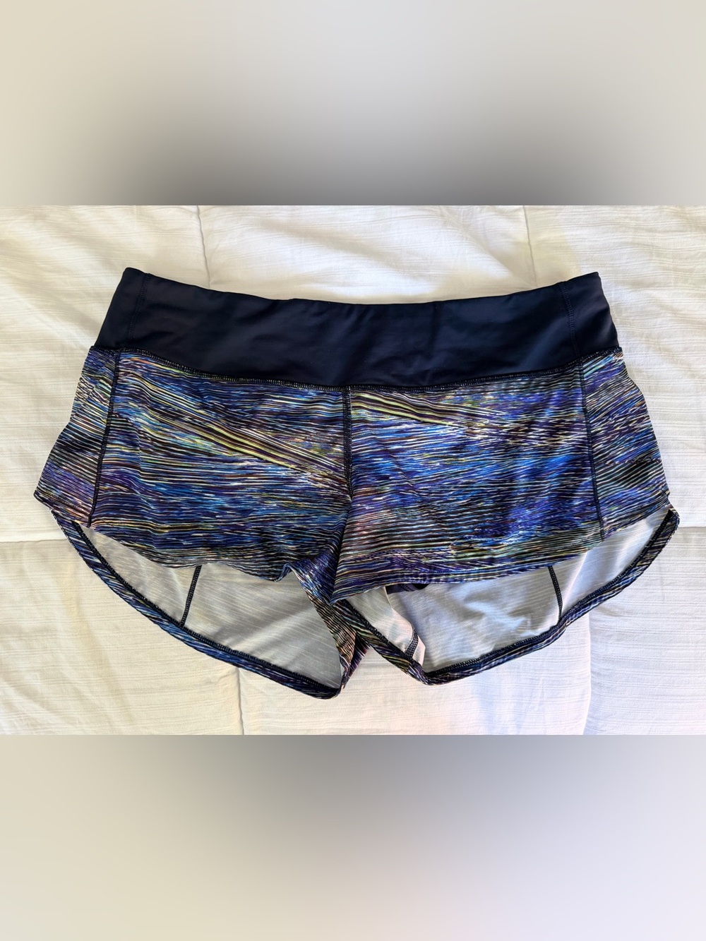 Lululemon Speed Up Short *2.5" Interconnect Blue Multi / True Navy size 8